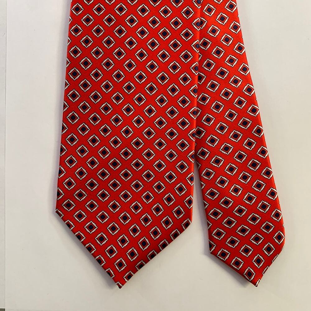 DOLCEPUNTA Red Navy Diamond Silk Tie